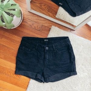 Black BDG cuffed jean shorts